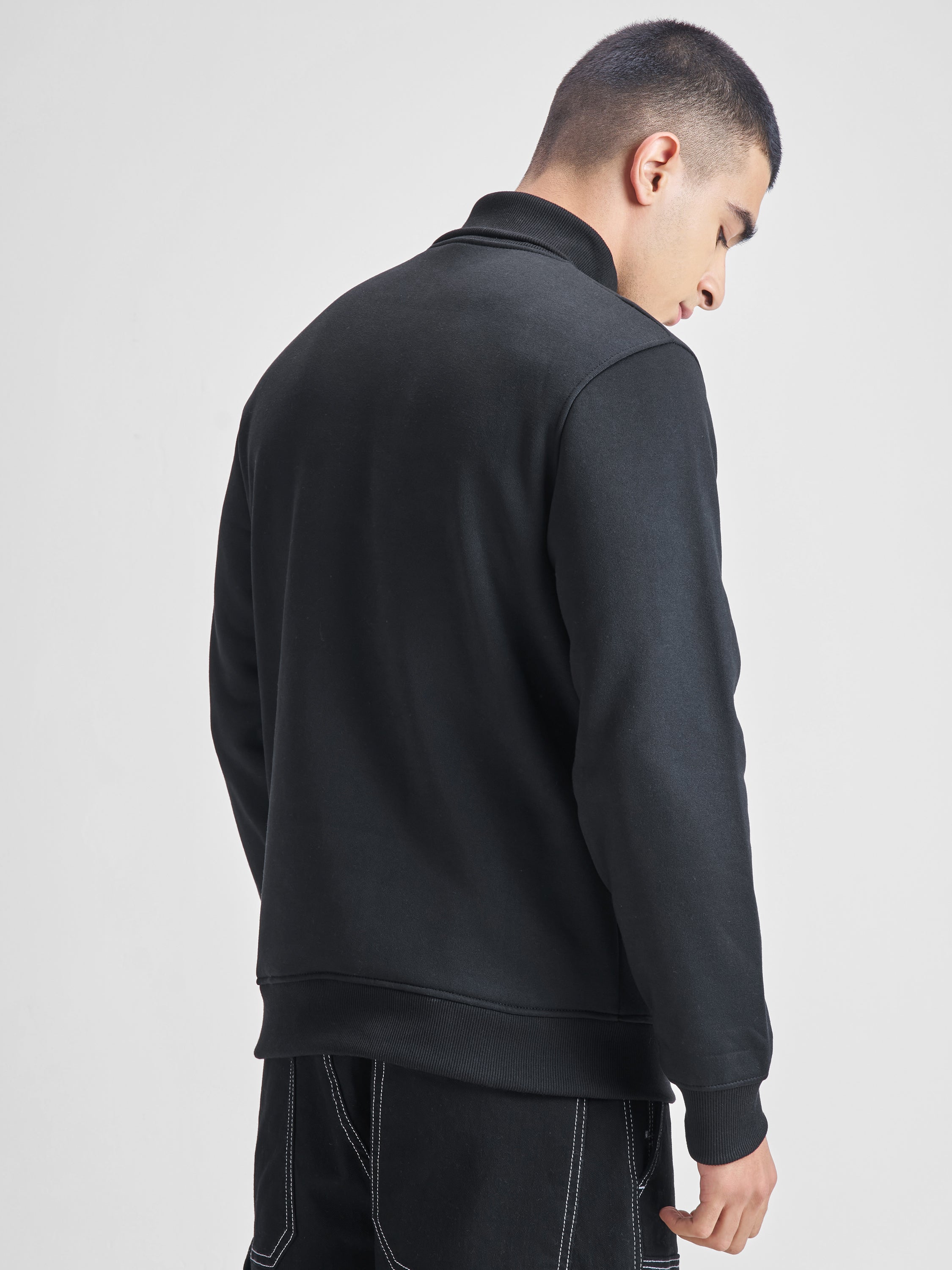Highlander Men Black Turtle Neck Pullover Sweatshirt - Black - Image 3