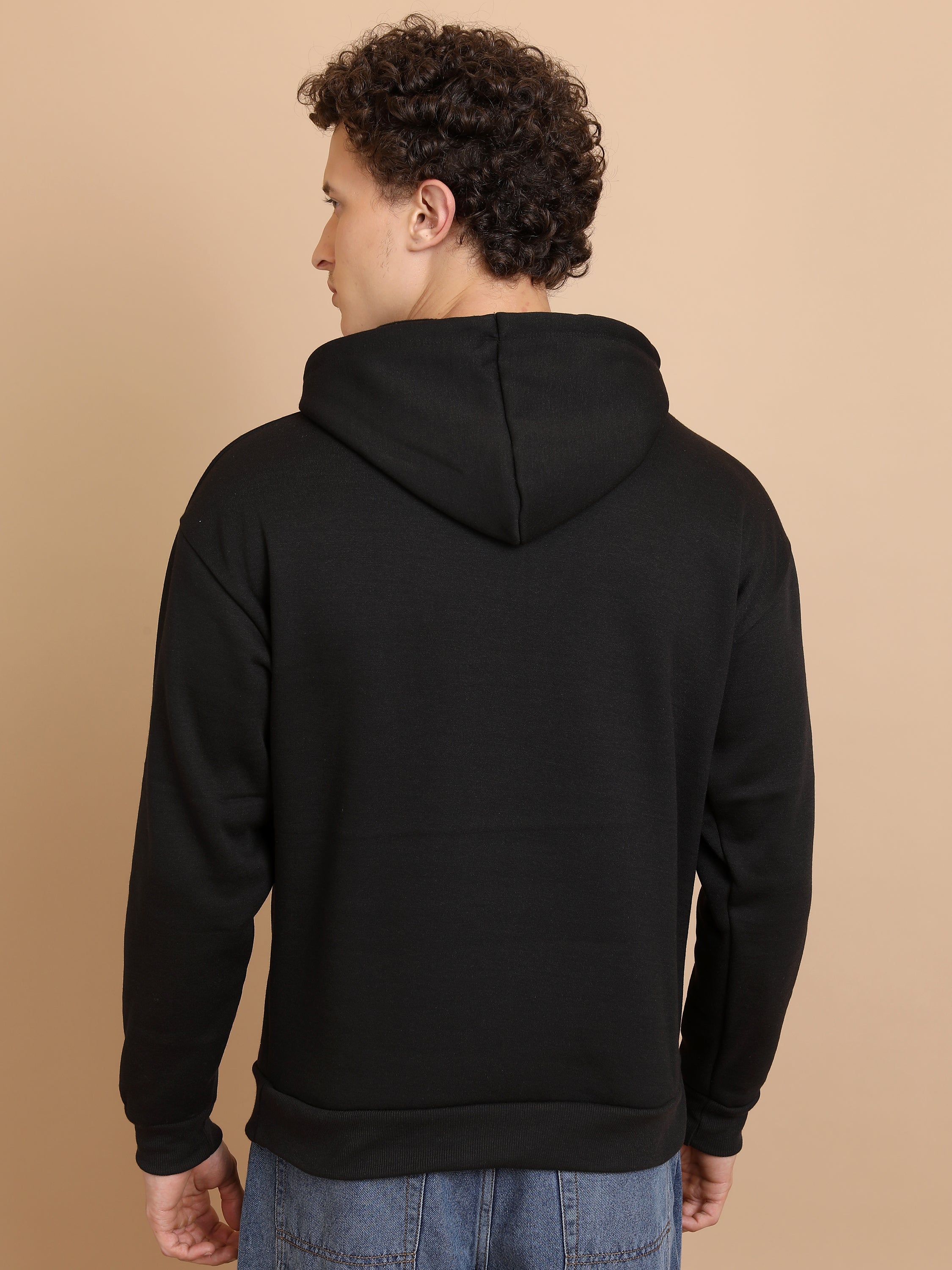 Highlander Men Black Hooded Pullover Sweatshirt - Black - Image 3