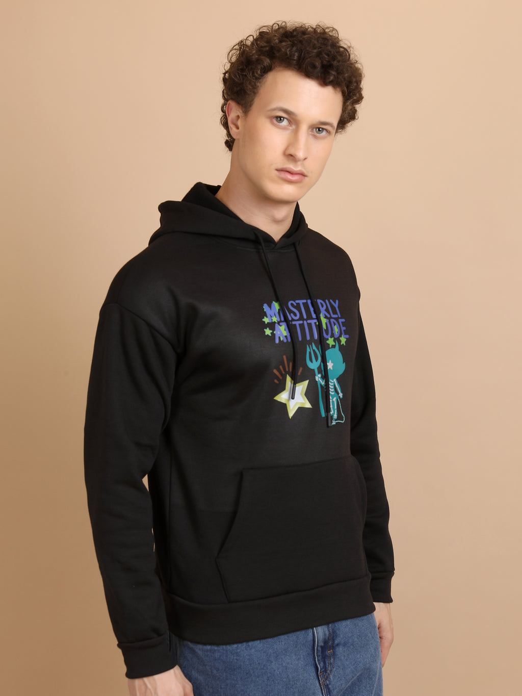 Highlander Men Black Hooded Pullover Sweatshirt - Black - Image 6