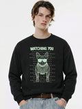 Highlander Men Black Round Neck Pullover Sweatshirt - Black - Image 1