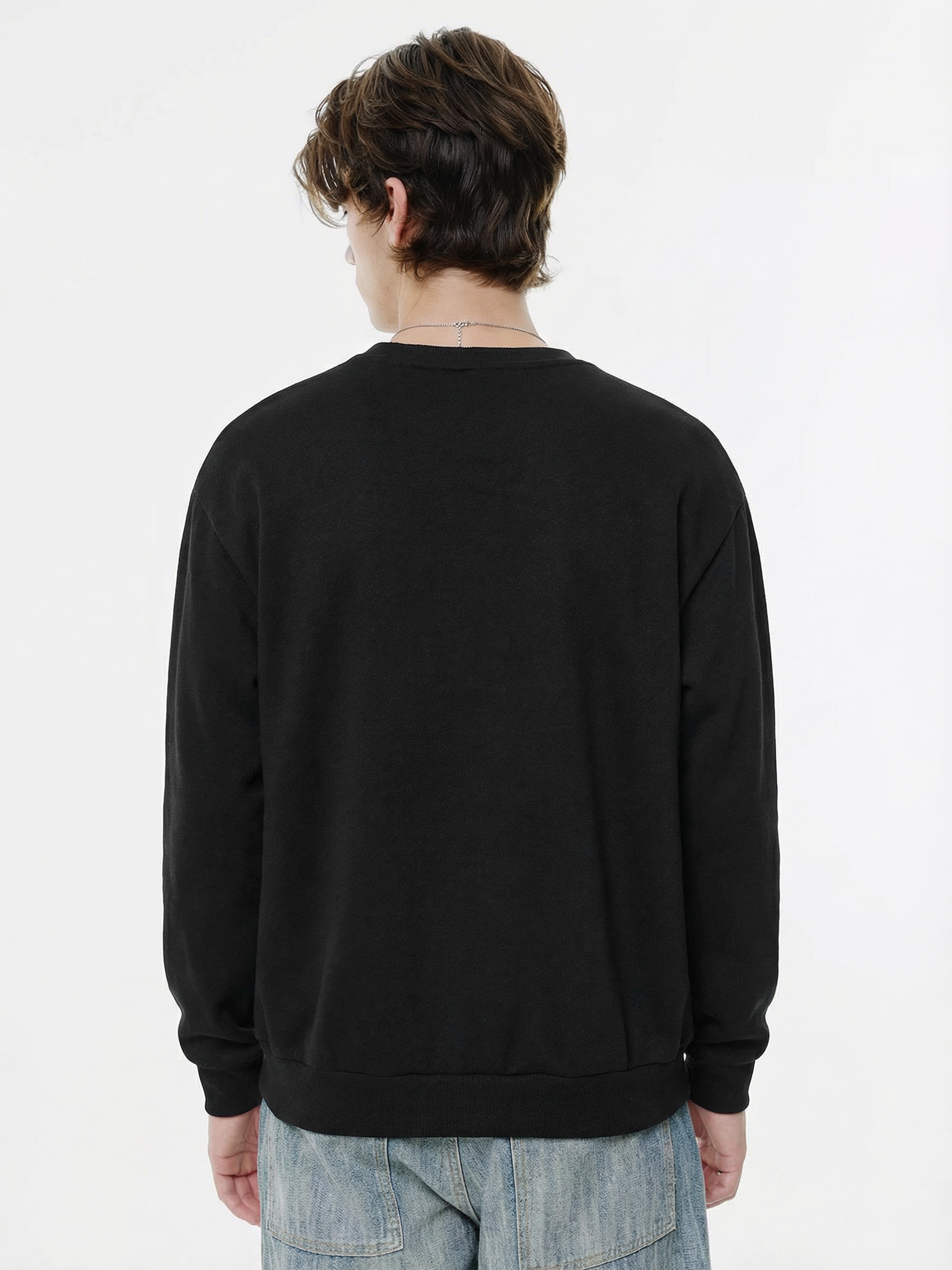 Highlander Men Black Round Neck Pullover Sweatshirt - Black - Image 2