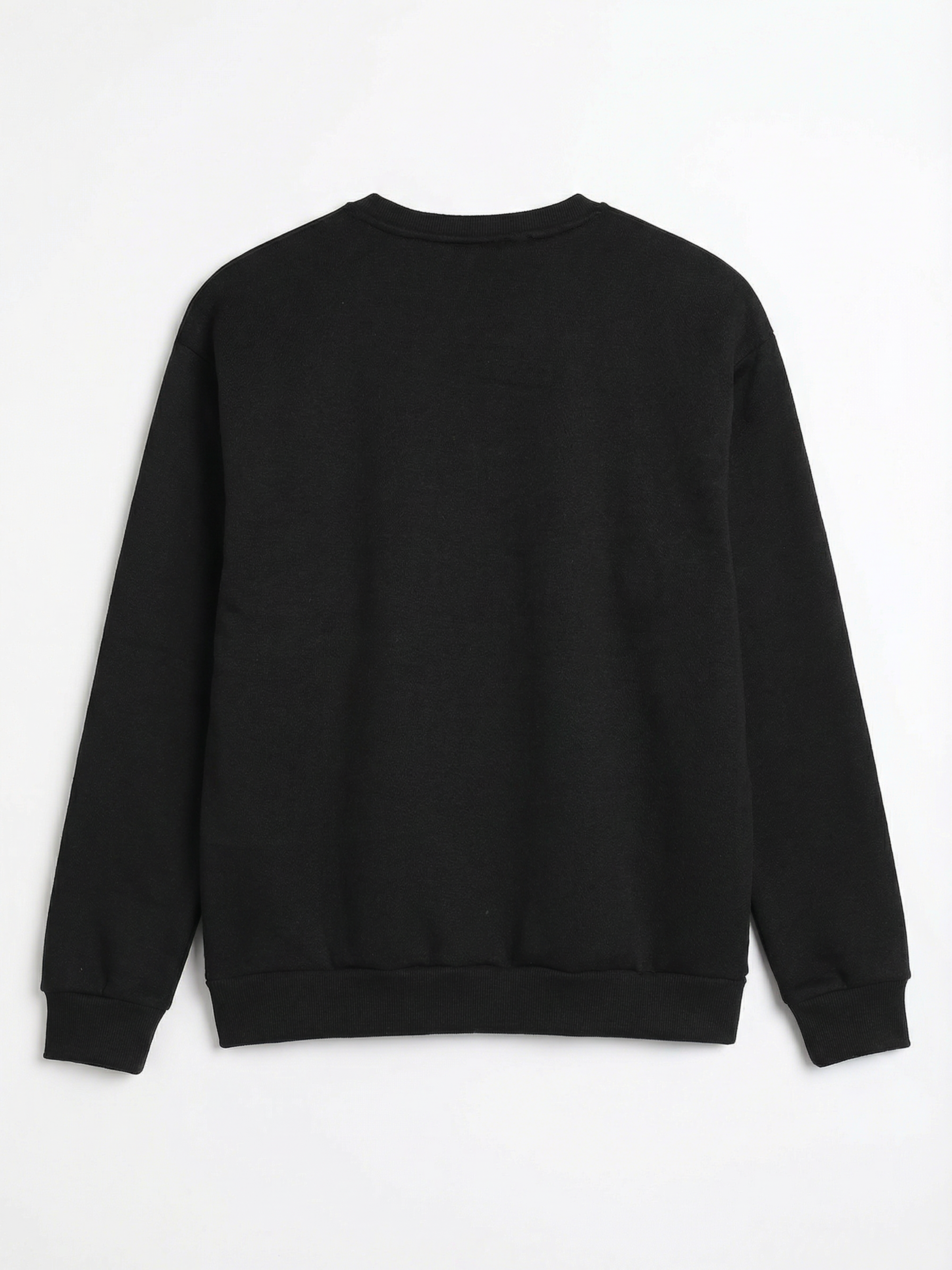 Highlander Men Black Round Neck Pullover Sweatshirt - Black - Image 5