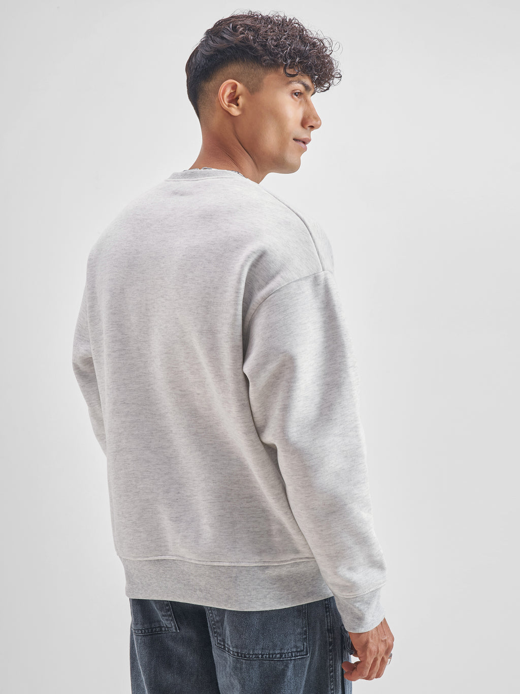Highlander Men White Round Neck Pullover Sweatshirt - White - Image 3