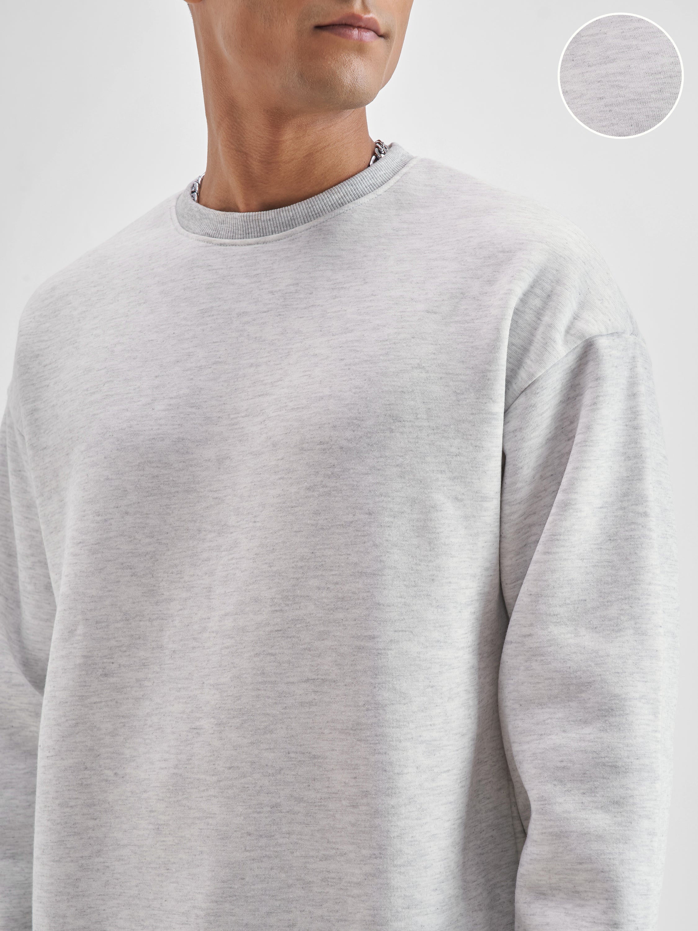 Highlander Men White Round Neck Pullover Sweatshirt - White - Image 5