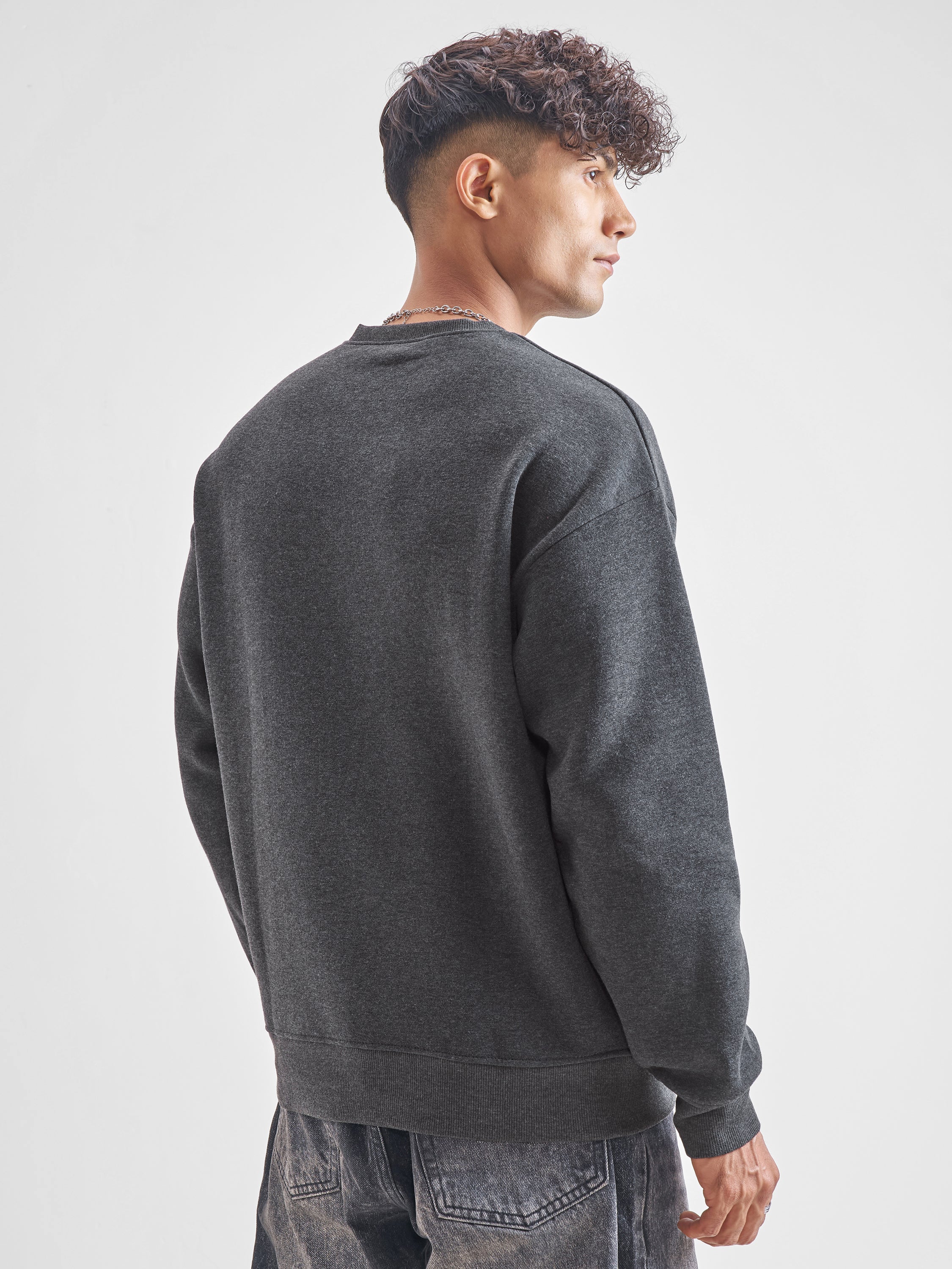 Highlander Men Grey Round Neck Pullover Sweatshirt - Grey - Image 3