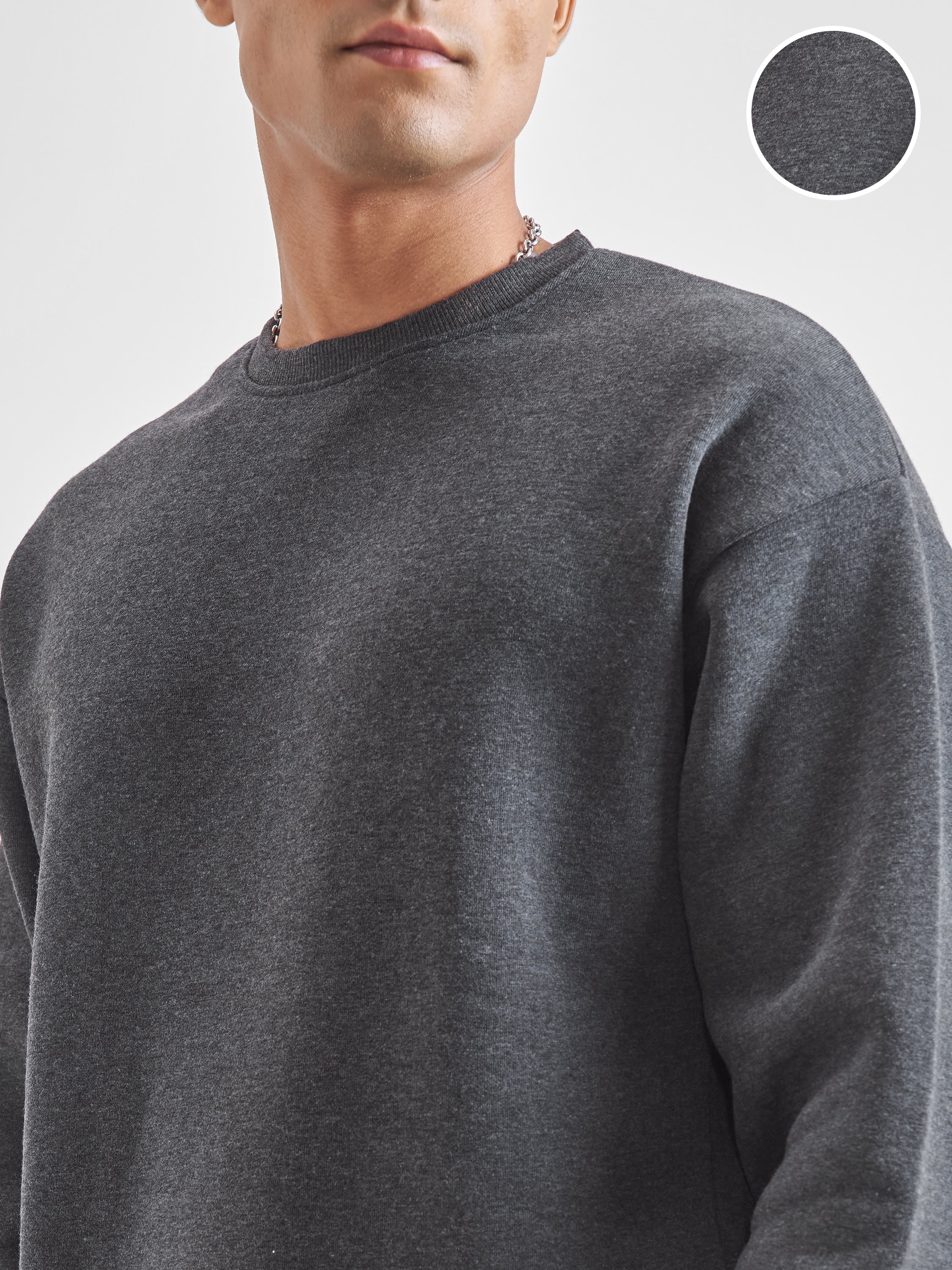 Highlander Men Grey Round Neck Pullover Sweatshirt - Grey - Image 5