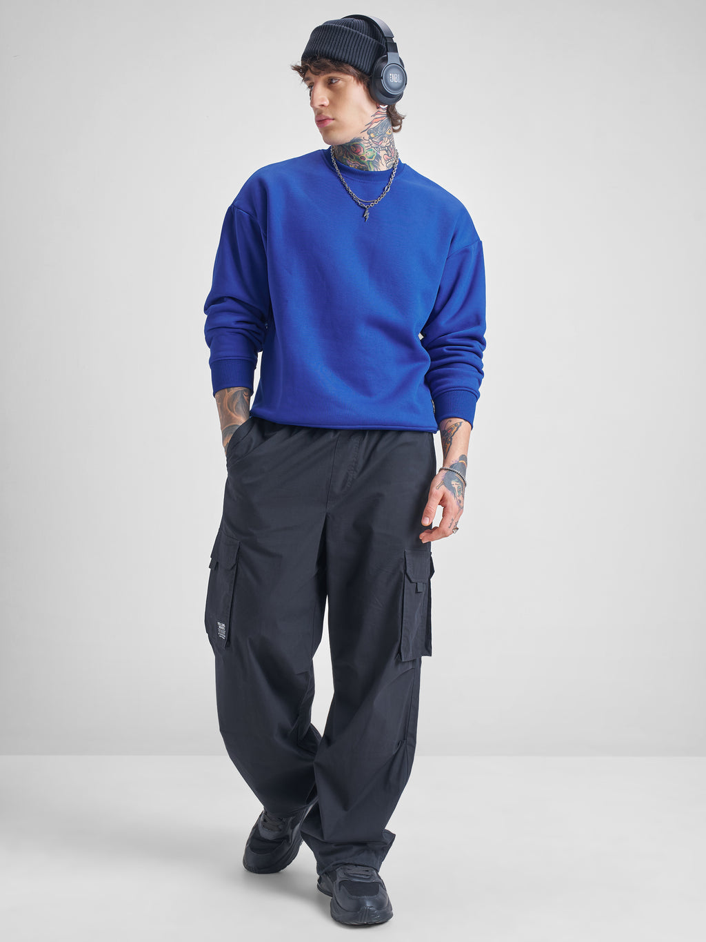 Highlander Men Blue Round Neck Pullover Sweatshirt - Blue - Image 2