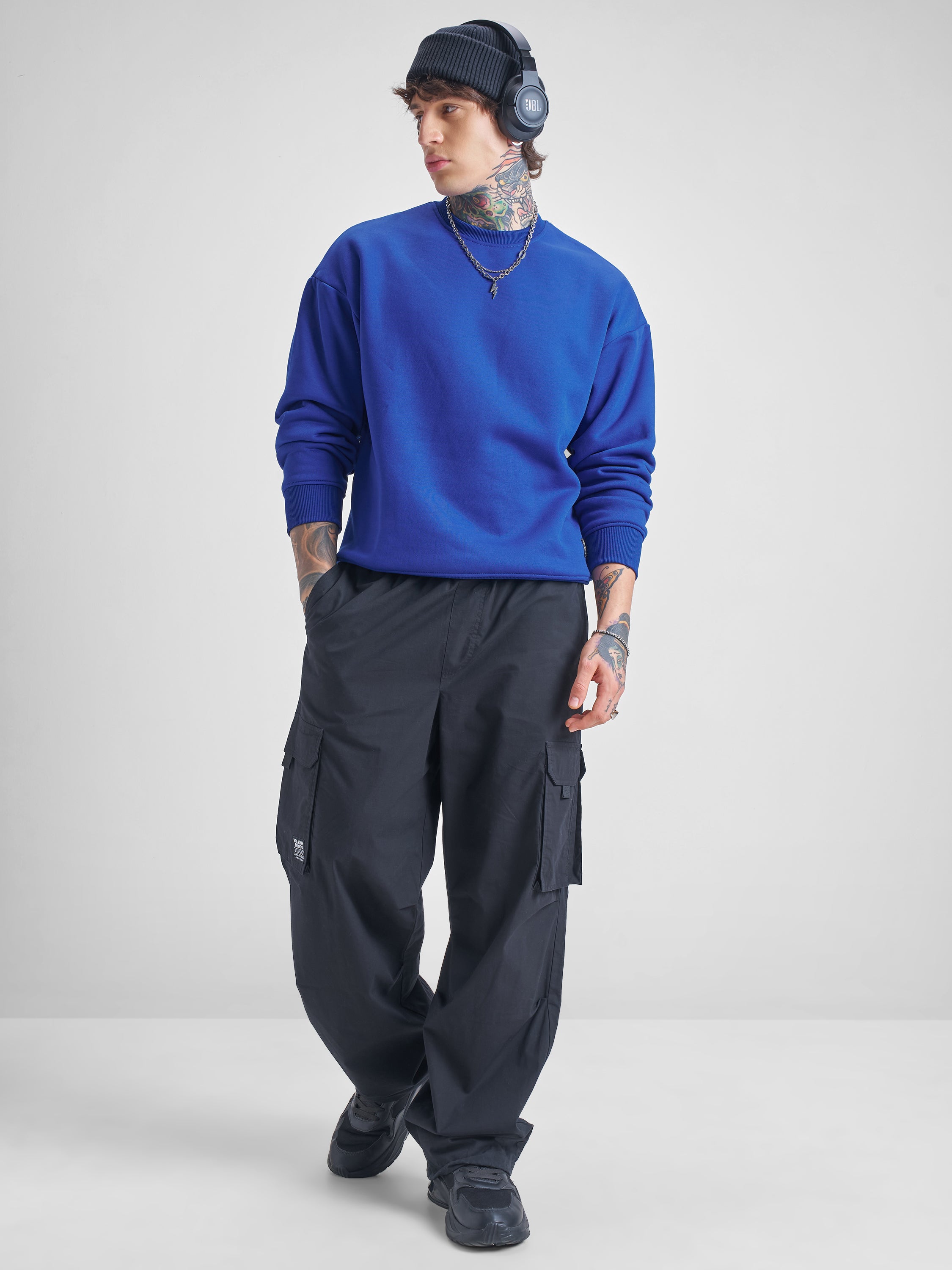 Highlander Men Blue Round Neck Pullover Sweatshirt - Blue - Image 2