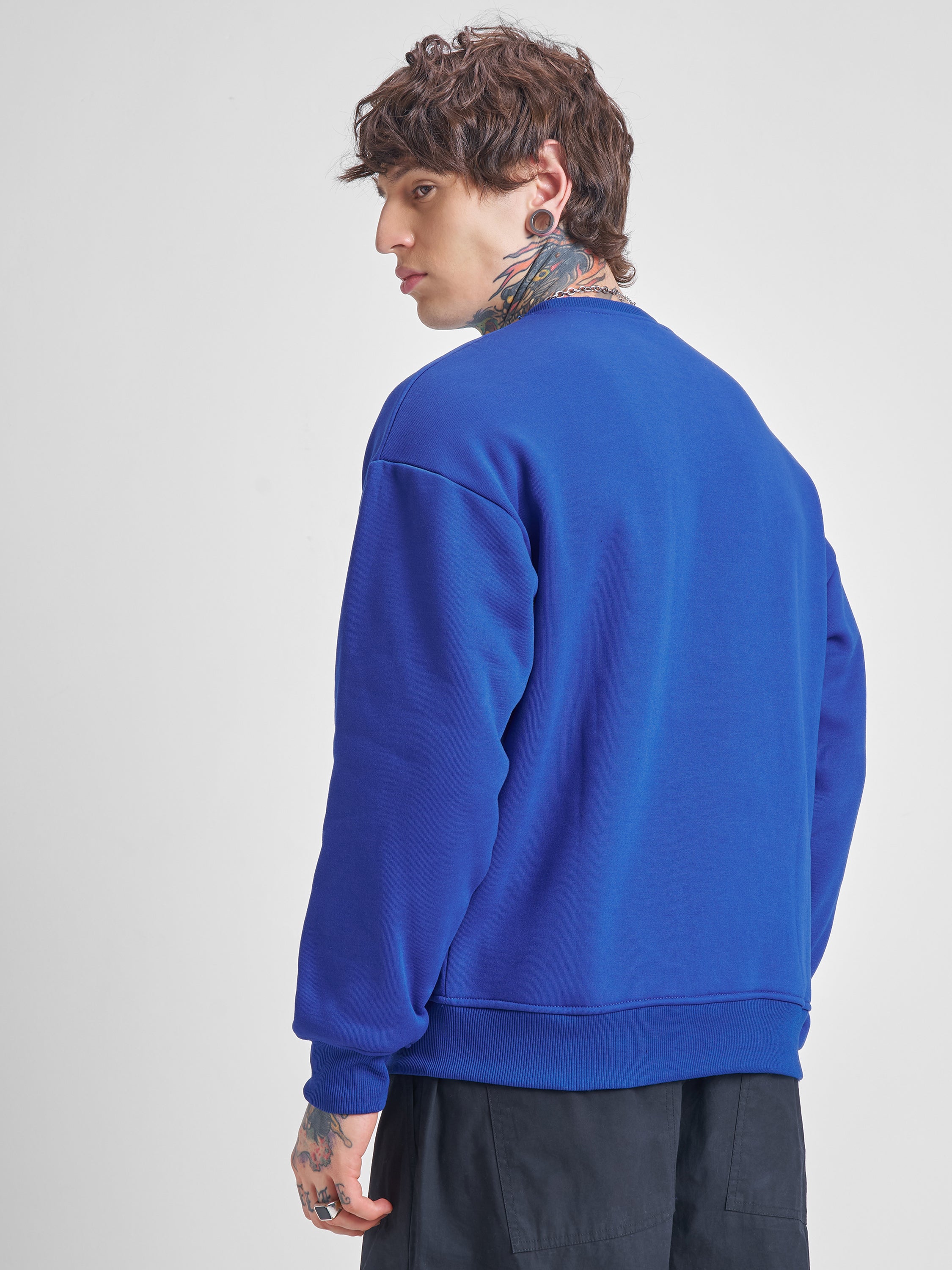 Highlander Men Blue Round Neck Pullover Sweatshirt - Blue - Image 3
