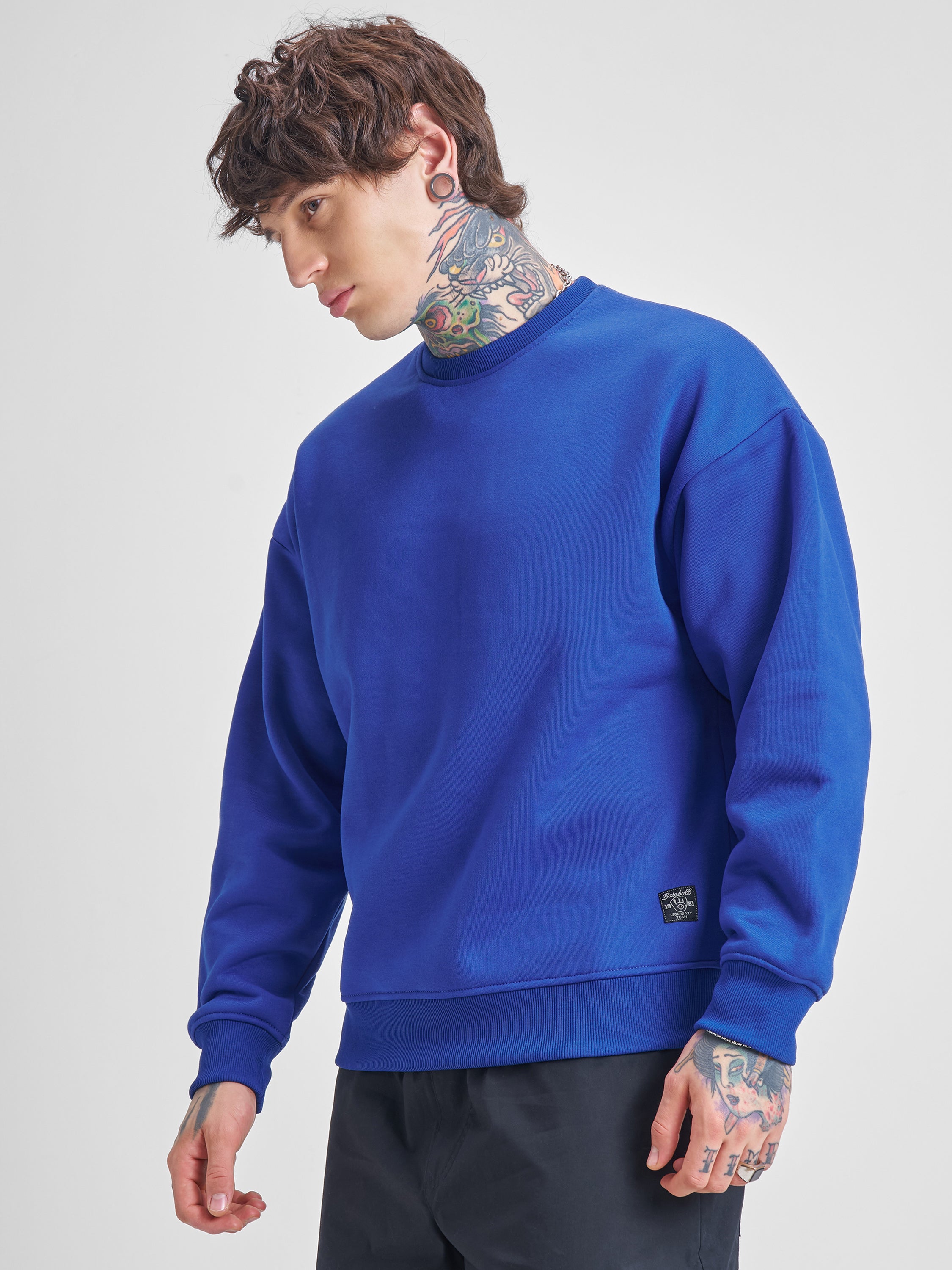 Highlander Men Blue Round Neck Pullover Sweatshirt - Blue - Image 4