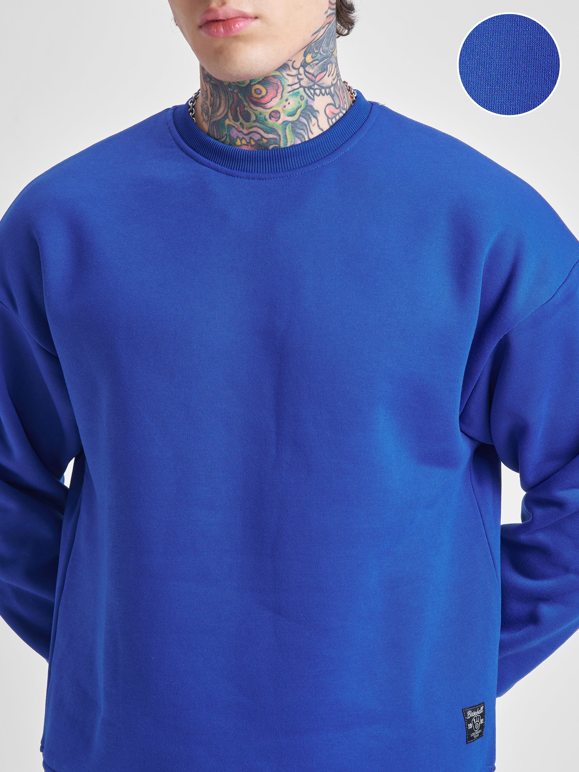 Highlander Men Blue Round Neck Pullover Sweatshirt - Blue - Image 5