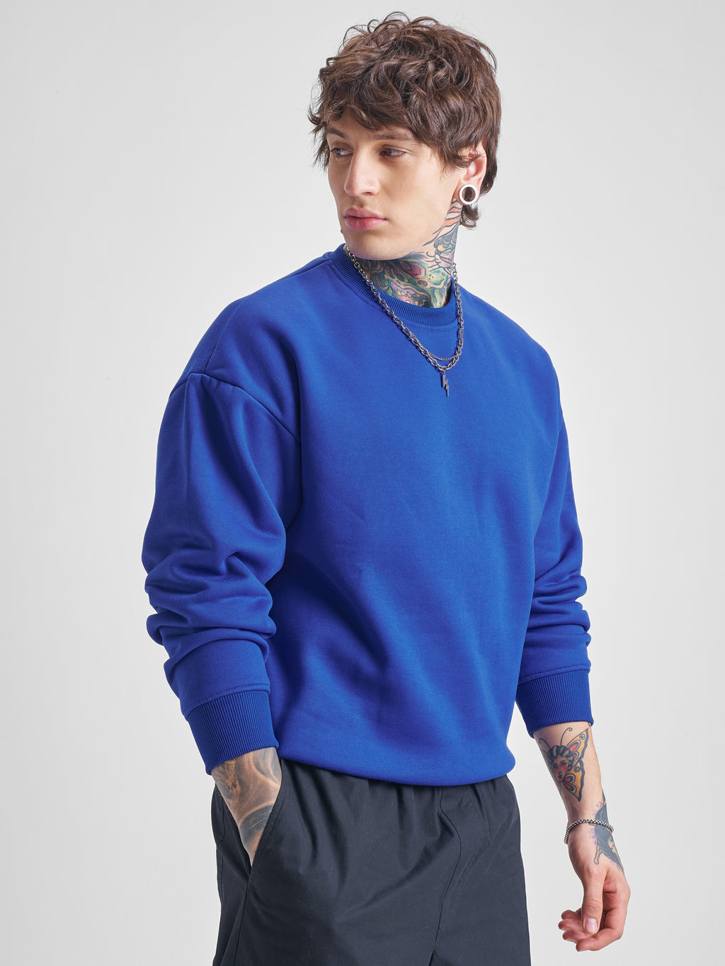 Highlander Men Blue Round Neck Pullover Sweatshirt - Blue - Image 6