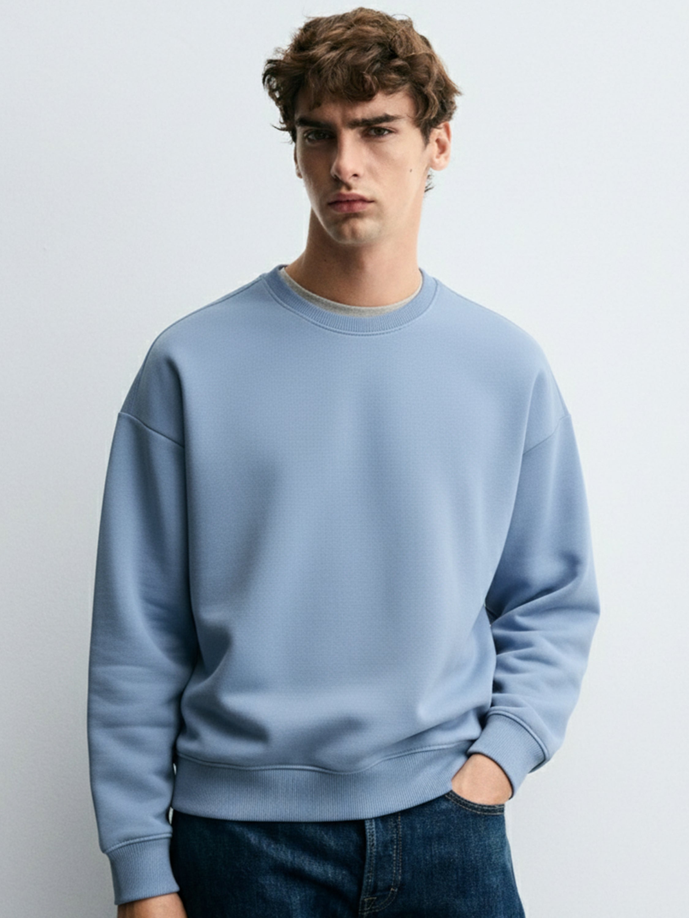 Highlander Men Blue Round Neck Pullover Sweatshirt - Blue - Image 1