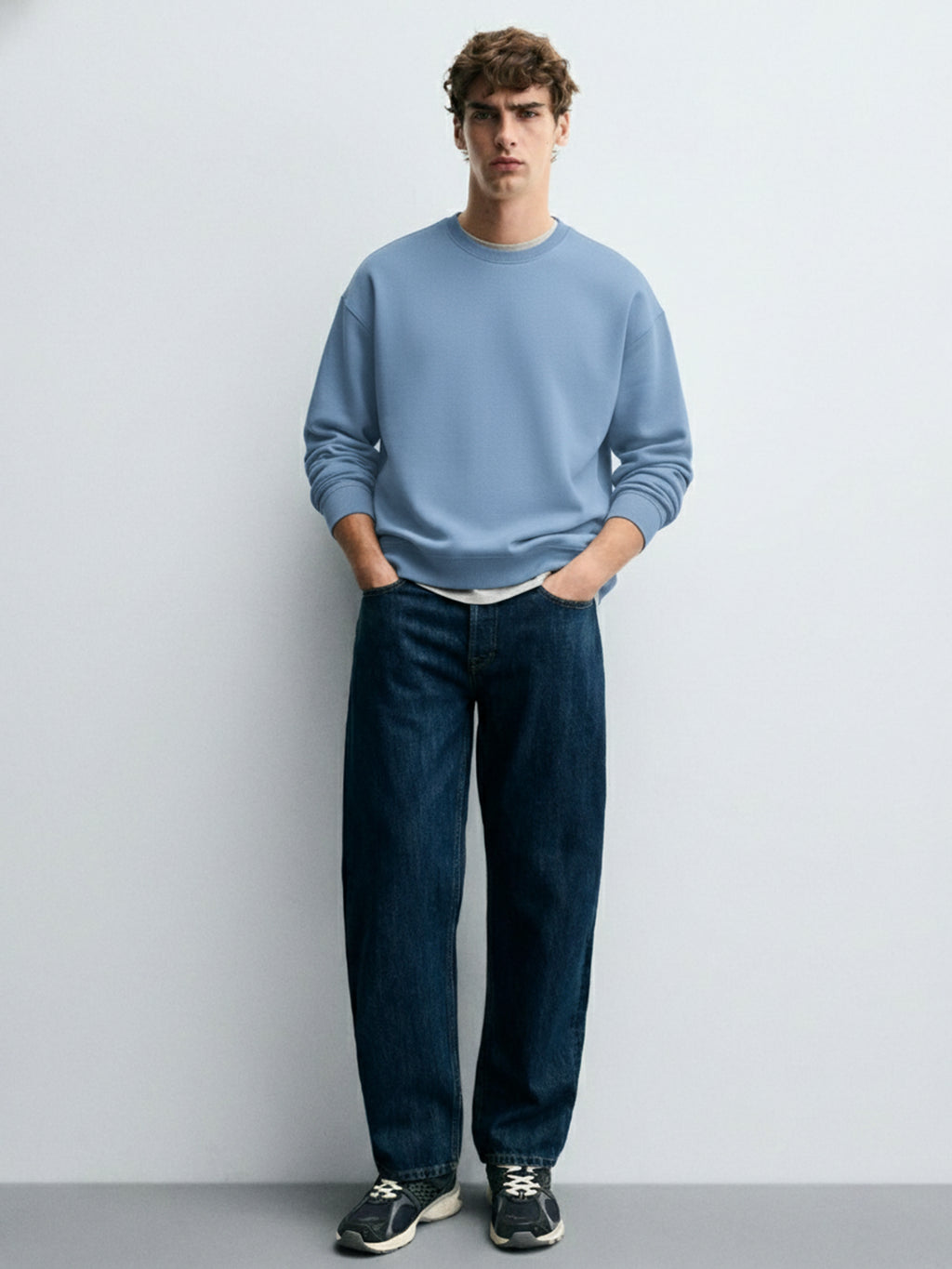 Highlander Men Blue Round Neck Pullover Sweatshirt - Blue - Image 2
