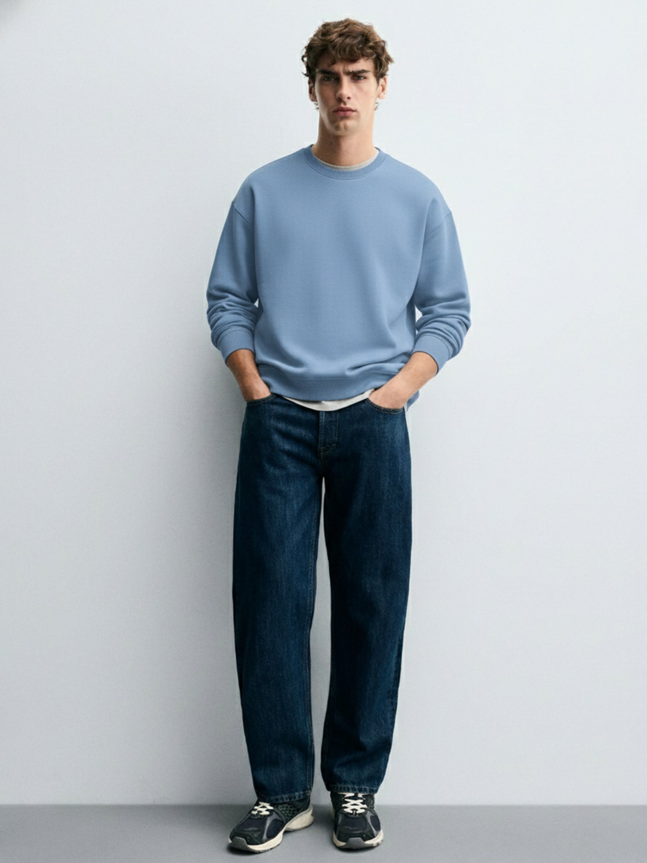 Highlander Men Blue Round Neck Pullover Sweatshirt - Blue - Image 2