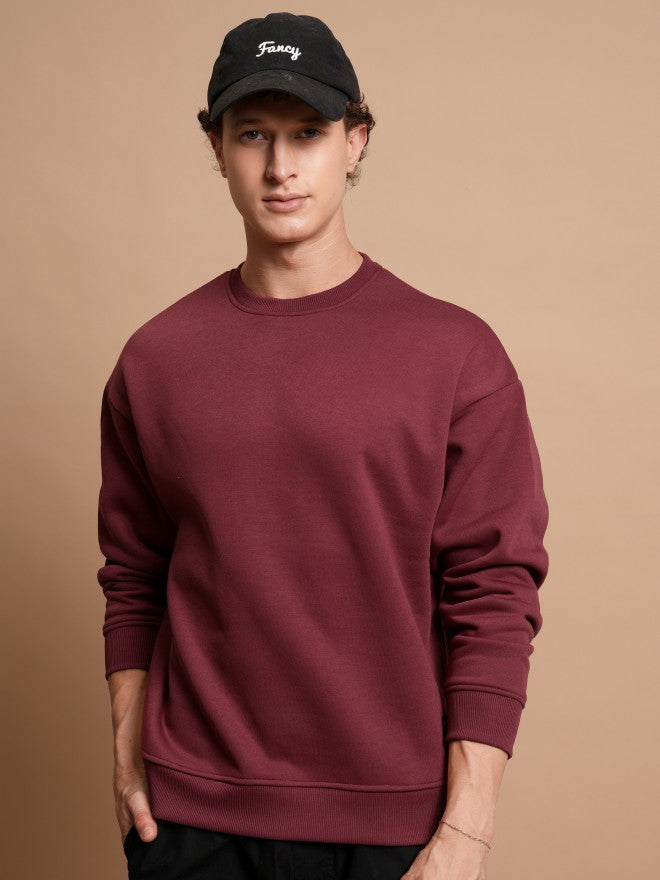Highlander Men Red Round Neck Pullover Sweatshirt - Red - Image 1