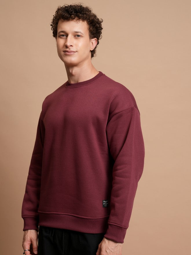 Highlander Men Red Round Neck Pullover Sweatshirt - Red - Image 4