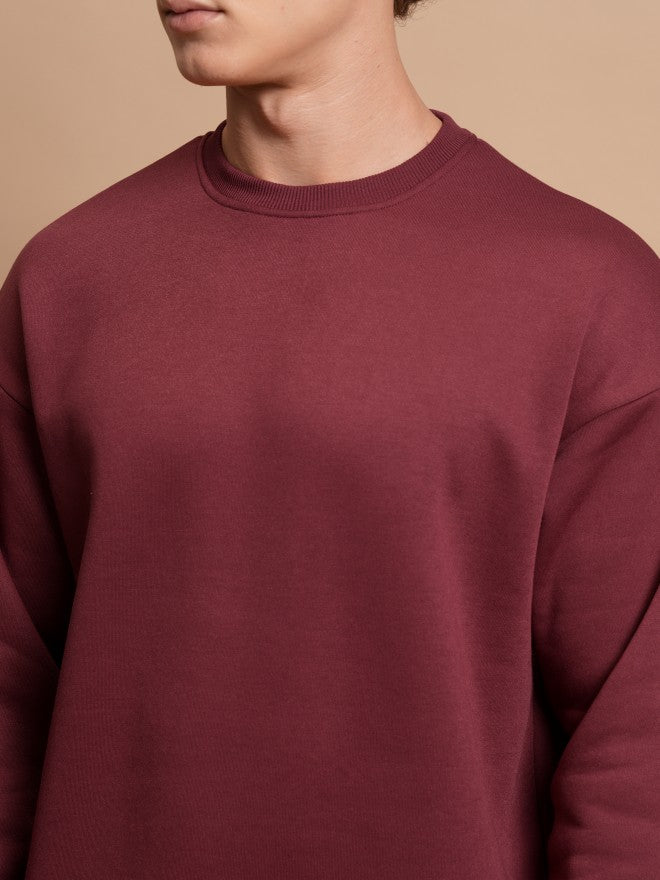 Highlander Men Red Round Neck Pullover Sweatshirt - Red - Image 5
