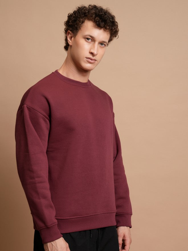 Highlander Men Red Round Neck Pullover Sweatshirt - Red - Image 6