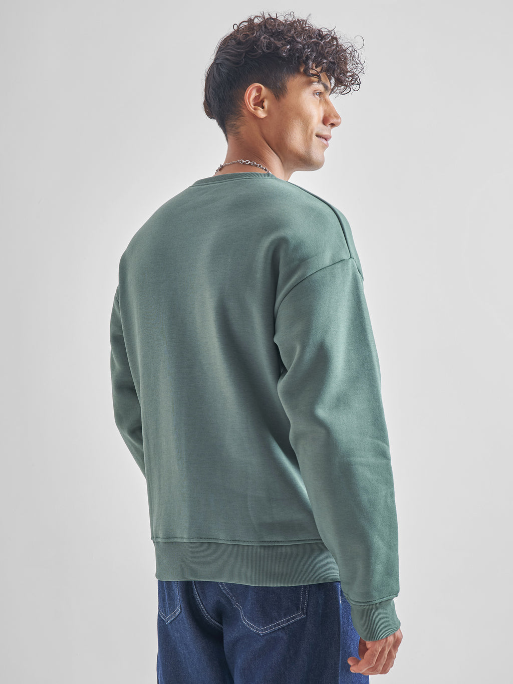 Highlander Men Green Round Neck Pullover Sweatshirt - Green - Image 3