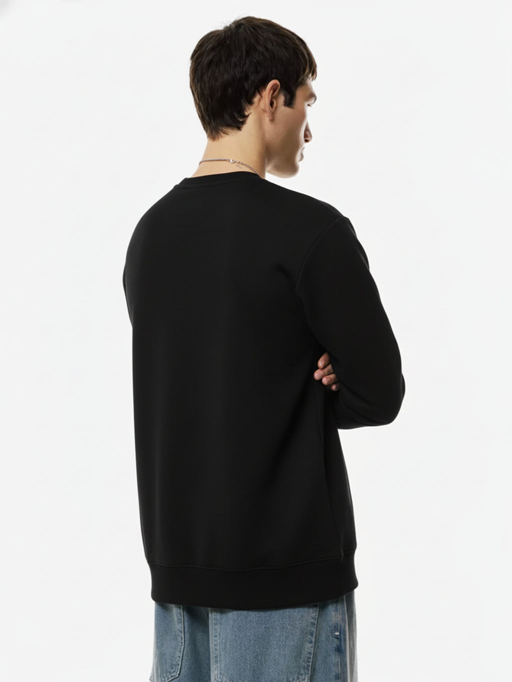 Highlander Men Black Round Neck Pullover Sweatshirt - Black - Image 3