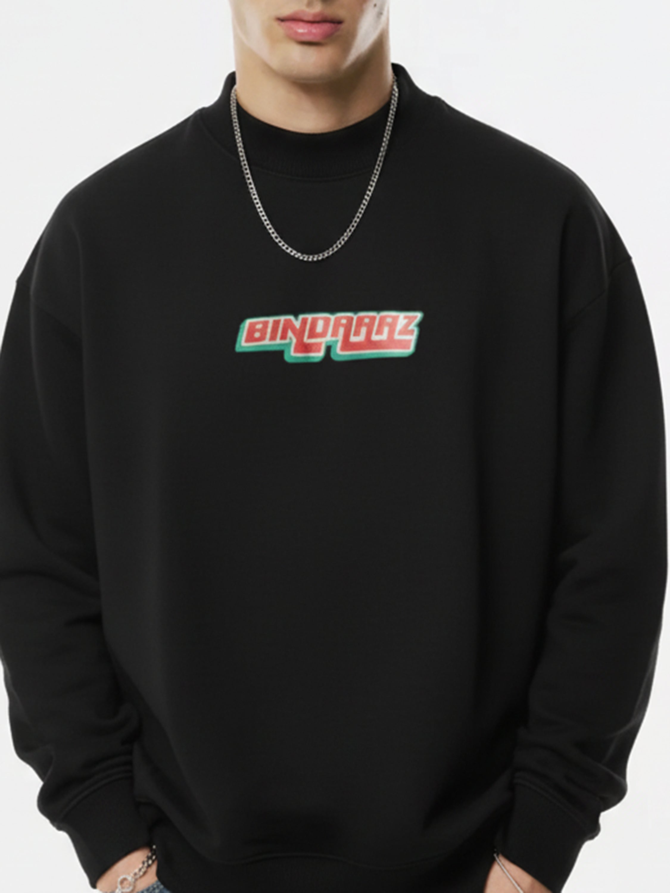 Highlander Men Black Round Neck Pullover Sweatshirt - Black - Image 6