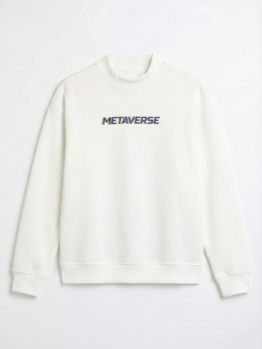 Highlander Men White Round Neck Pullover Sweatshirt - White - Image 4