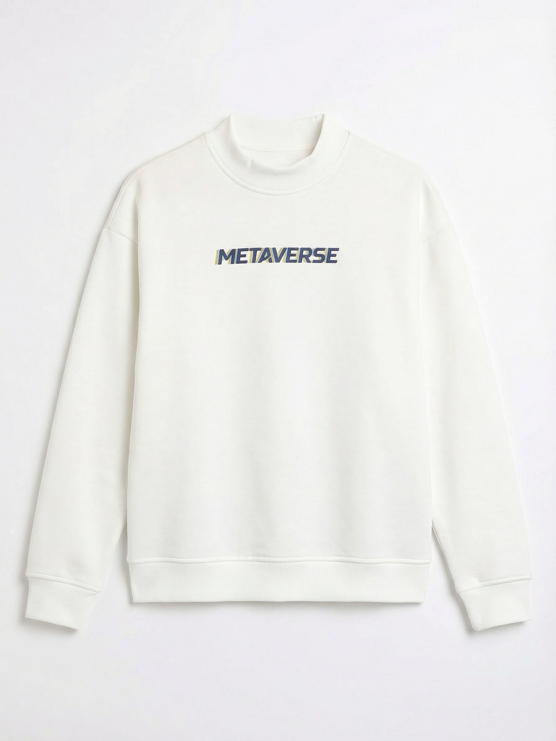 Highlander Men White Round Neck Pullover Sweatshirt - White - Image 4