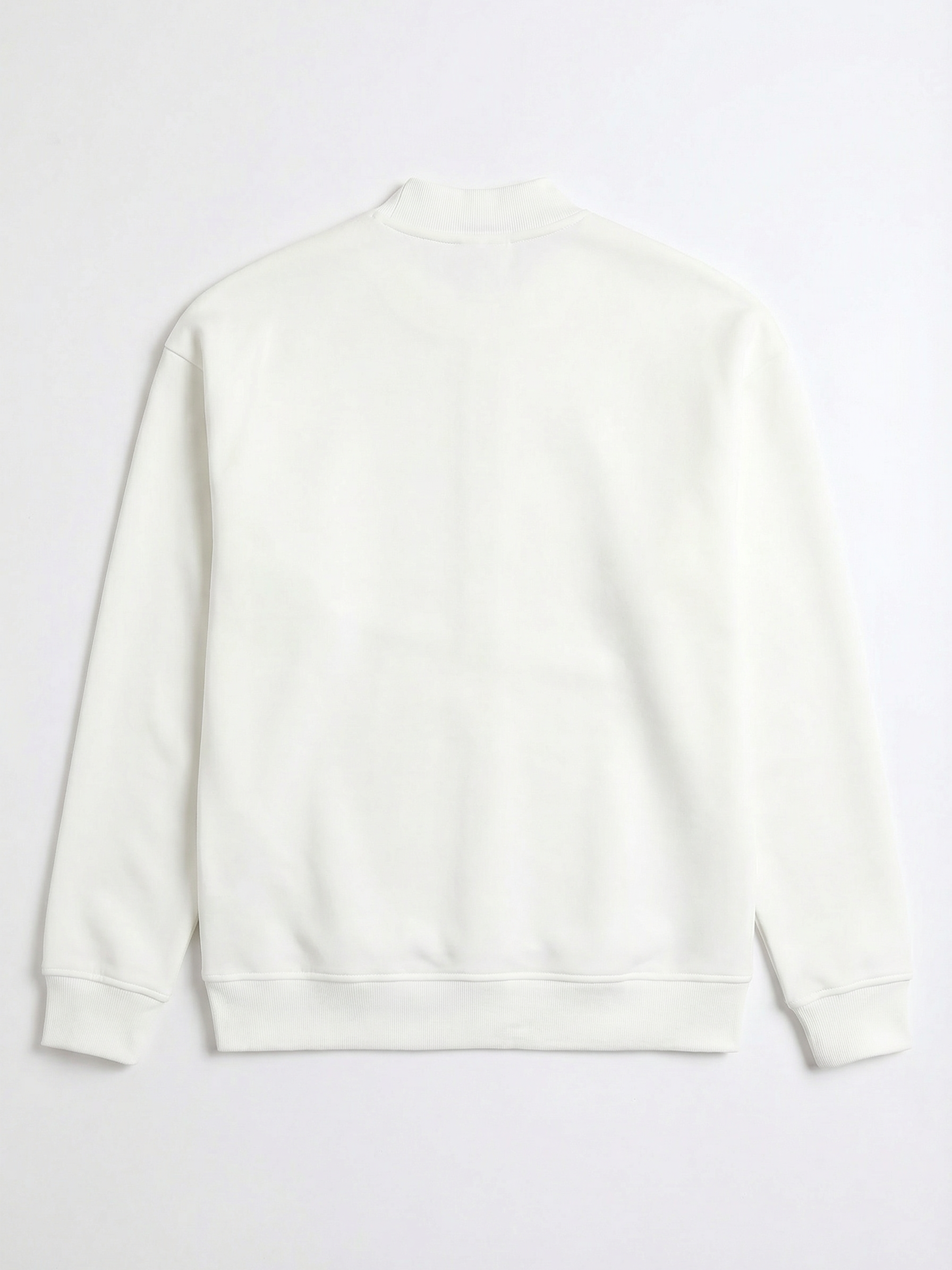 Highlander Men White Round Neck Pullover Sweatshirt - White - Image 5