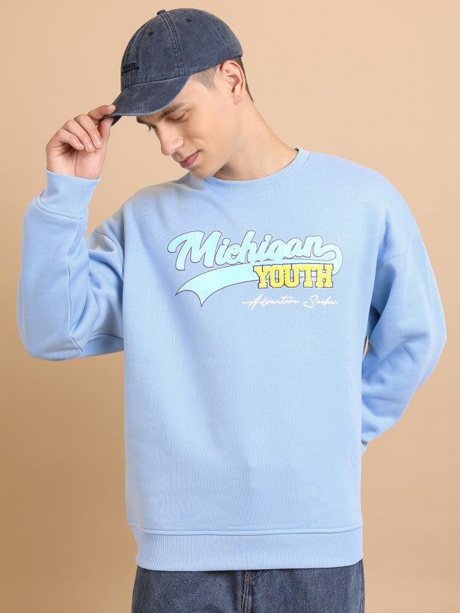 Highlander Men Blue Round Neck Pullover Sweatshirt - Blue - Image 1