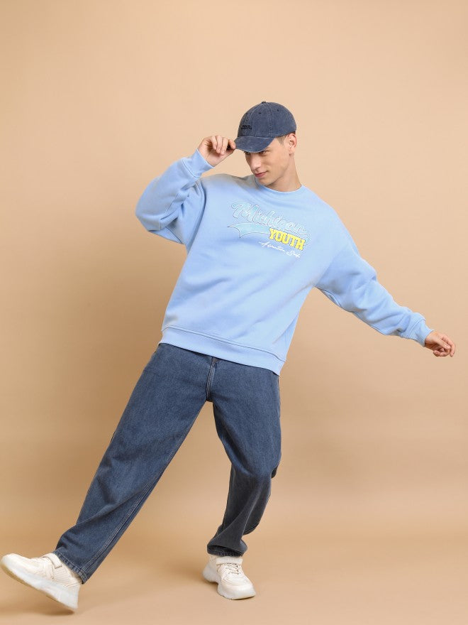 Highlander Men Blue Round Neck Pullover Sweatshirt - Blue - Image 2
