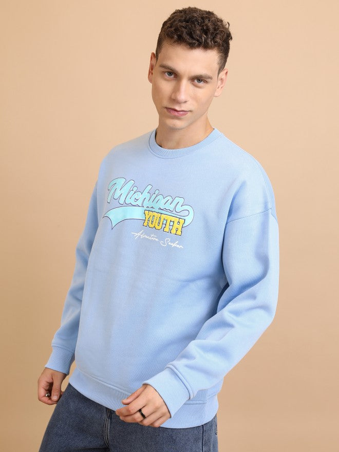 Highlander Men Blue Round Neck Pullover Sweatshirt - Blue - Image 4