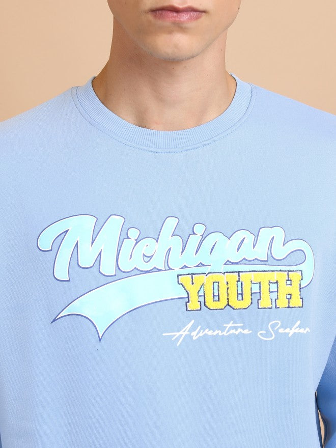 Highlander Men Blue Round Neck Pullover Sweatshirt - Blue - Image 5