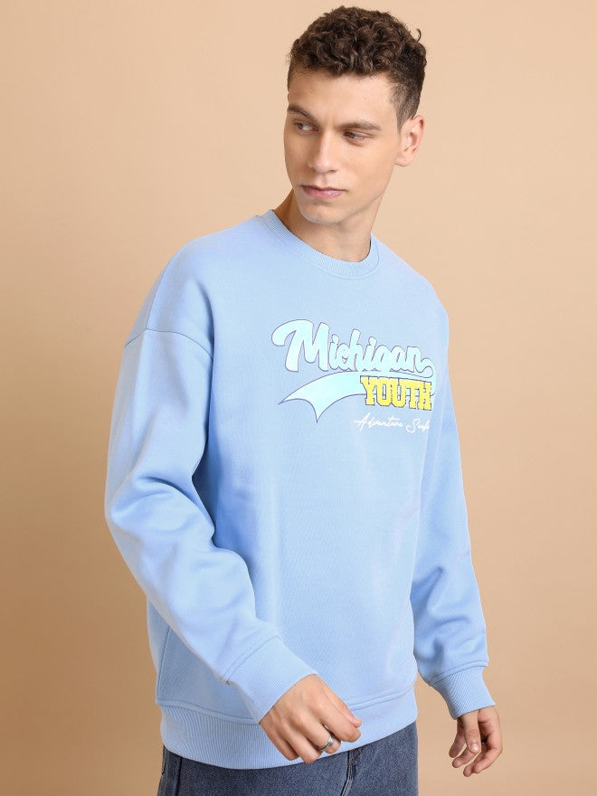 Highlander Men Blue Round Neck Pullover Sweatshirt - Blue - Image 6
