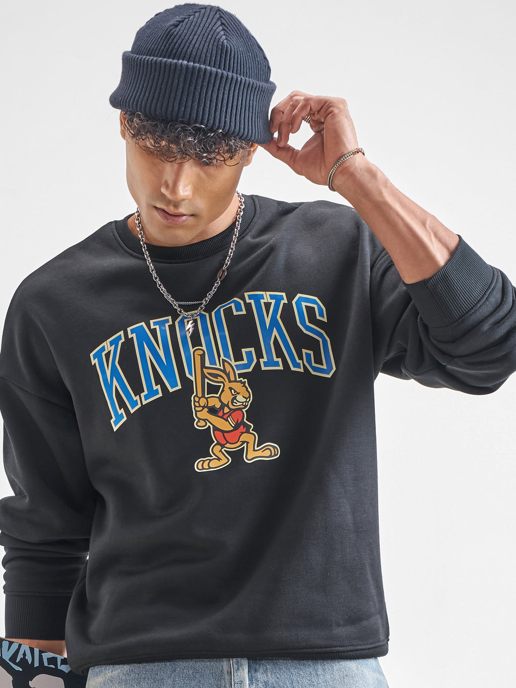 Highlander Men Black Round Neck Pullover Sweatshirt - Black - Image 1
