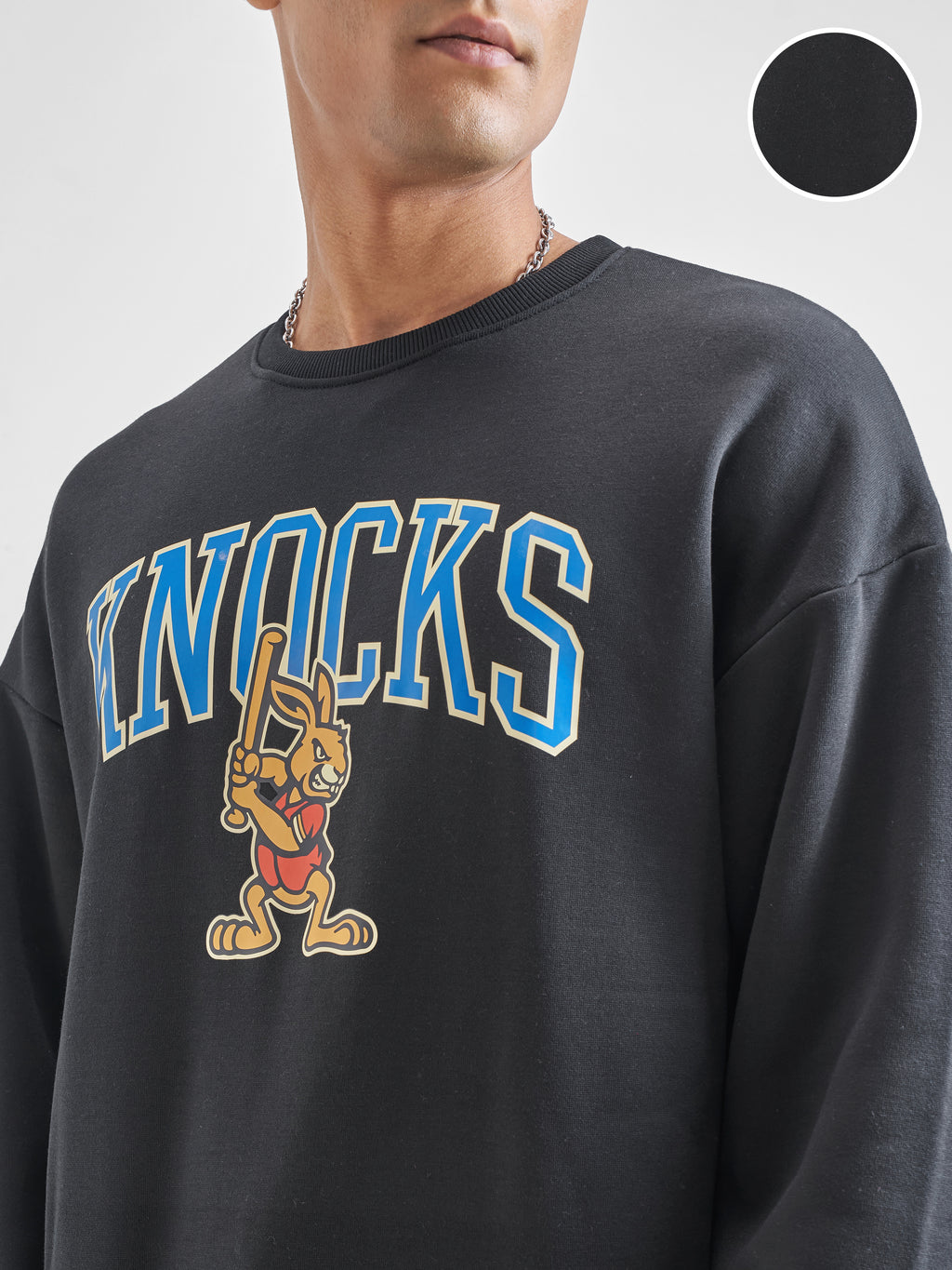 Highlander Men Black Round Neck Pullover Sweatshirt - Black - Image 5