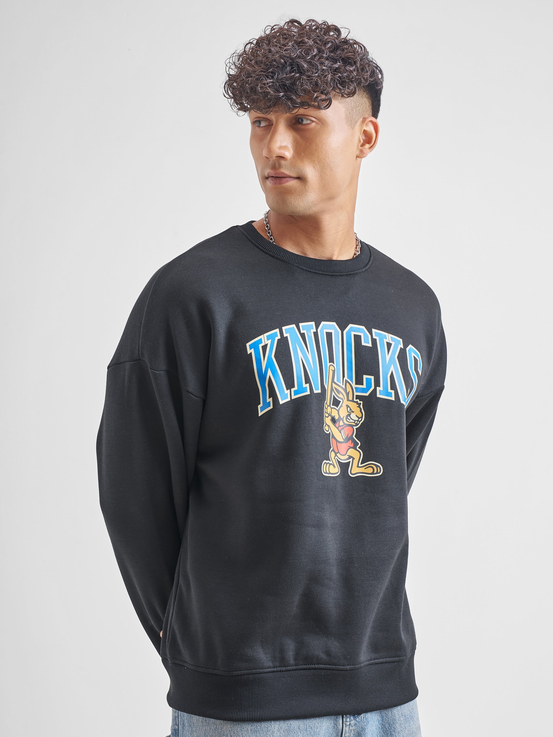 Highlander Men Black Round Neck Pullover Sweatshirt - Black - Image 6