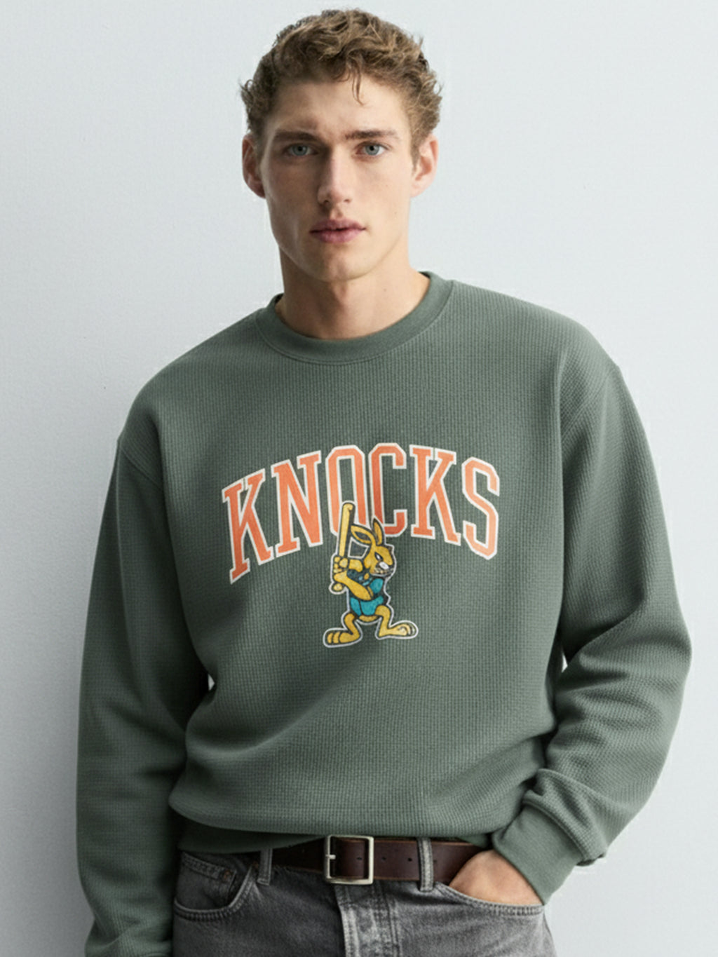 Highlander Men Green Round Neck Pullover Sweatshirt - Green - Image 1