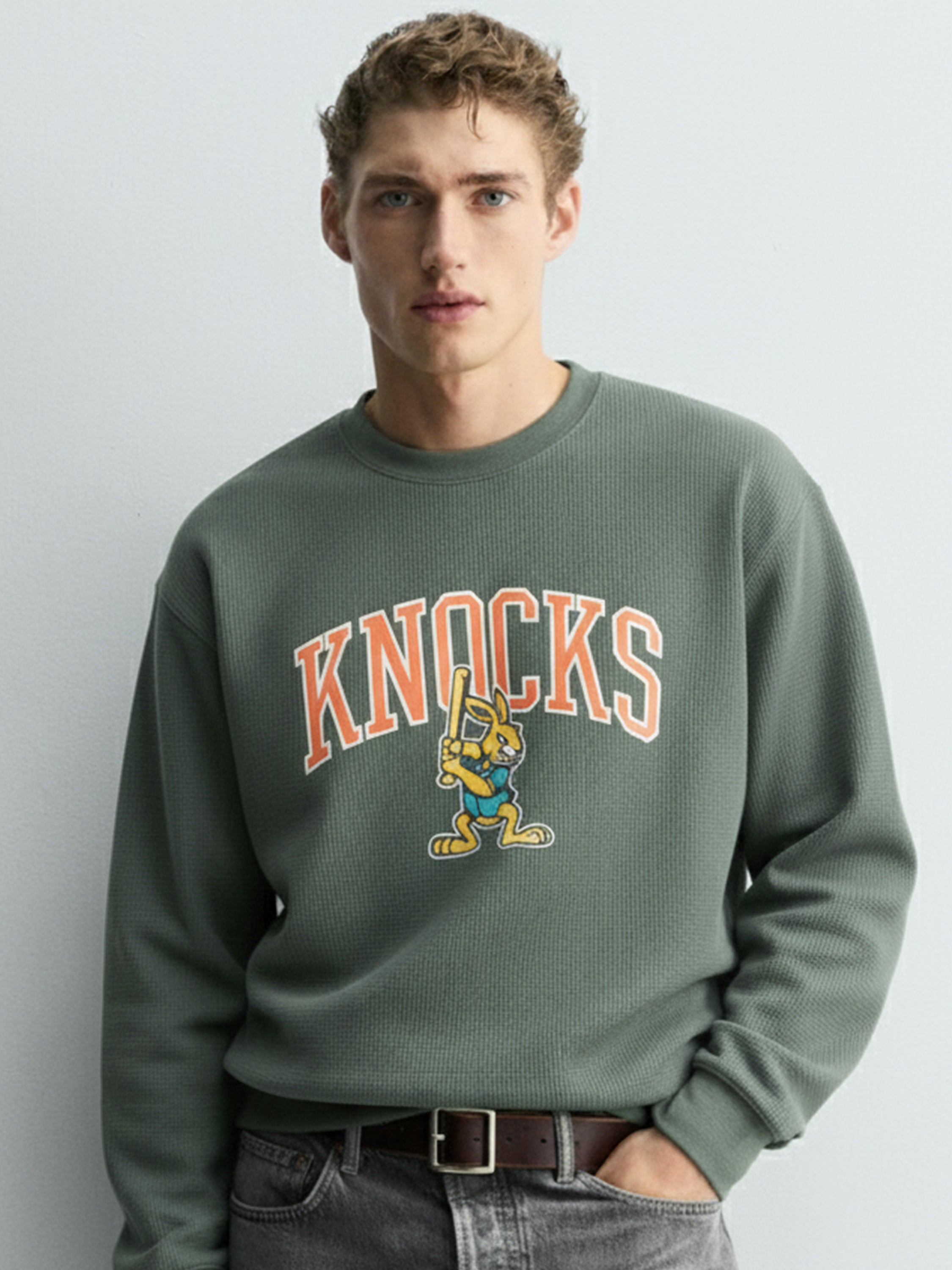 Highlander Men Green Round Neck Pullover Sweatshirt - Green - Image 1