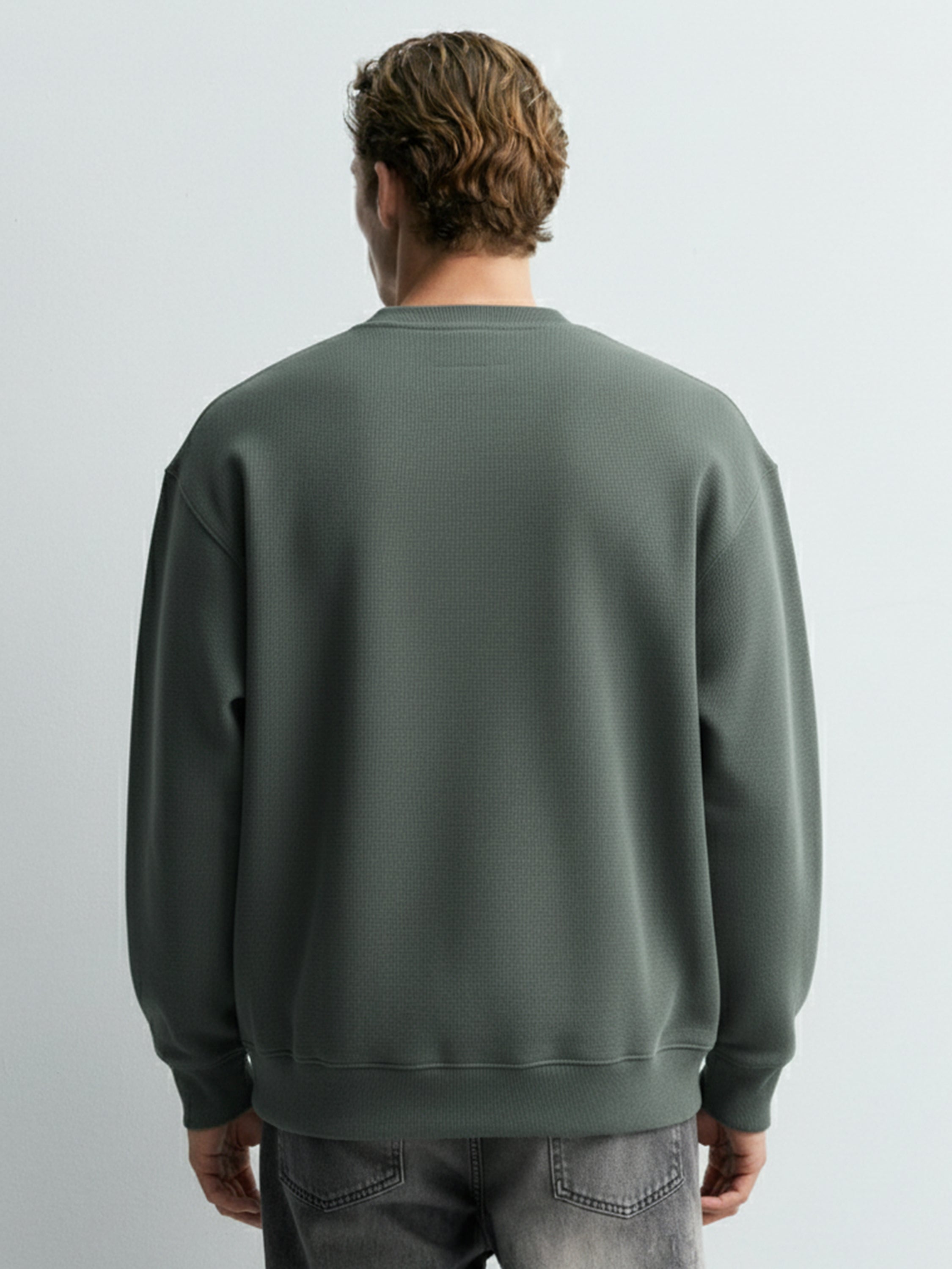 Highlander Men Green Round Neck Pullover Sweatshirt - Green - Image 3