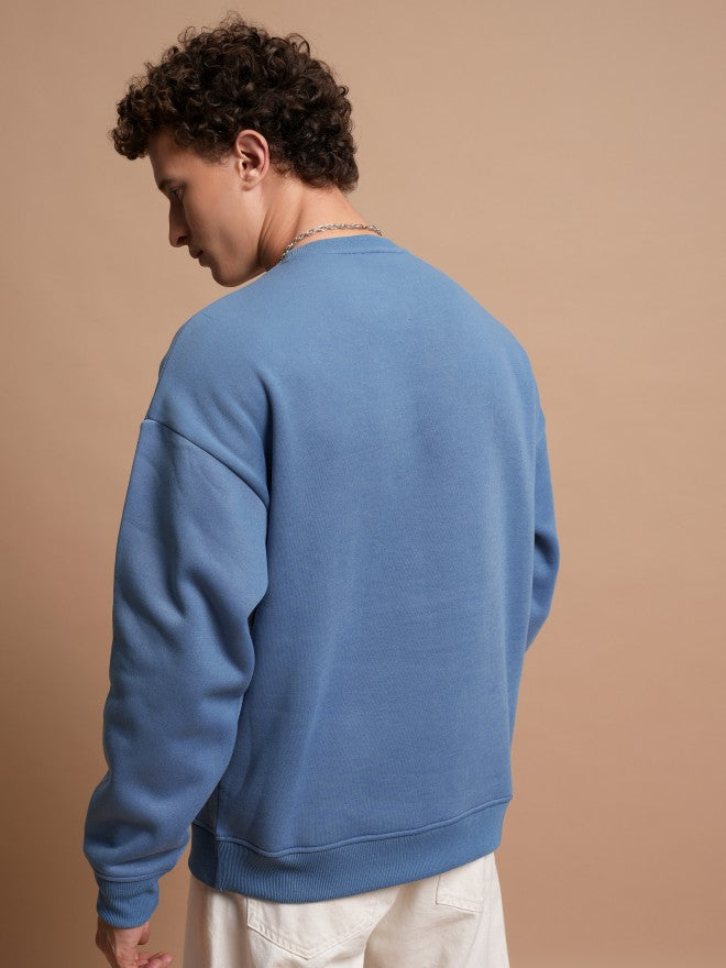 Highlander Men Blue Round Neck Pullover Sweatshirt - Blue - Image 3