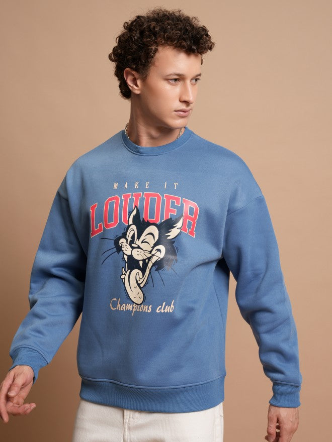 Highlander Men Blue Round Neck Pullover Sweatshirt - Blue - Image 4