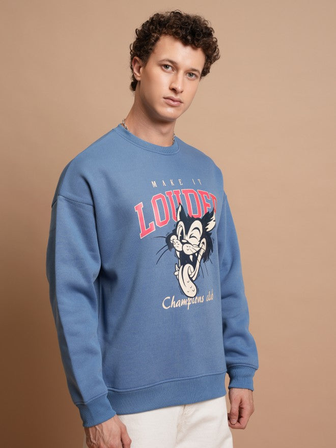 Highlander Men Blue Round Neck Pullover Sweatshirt - Blue - Image 6