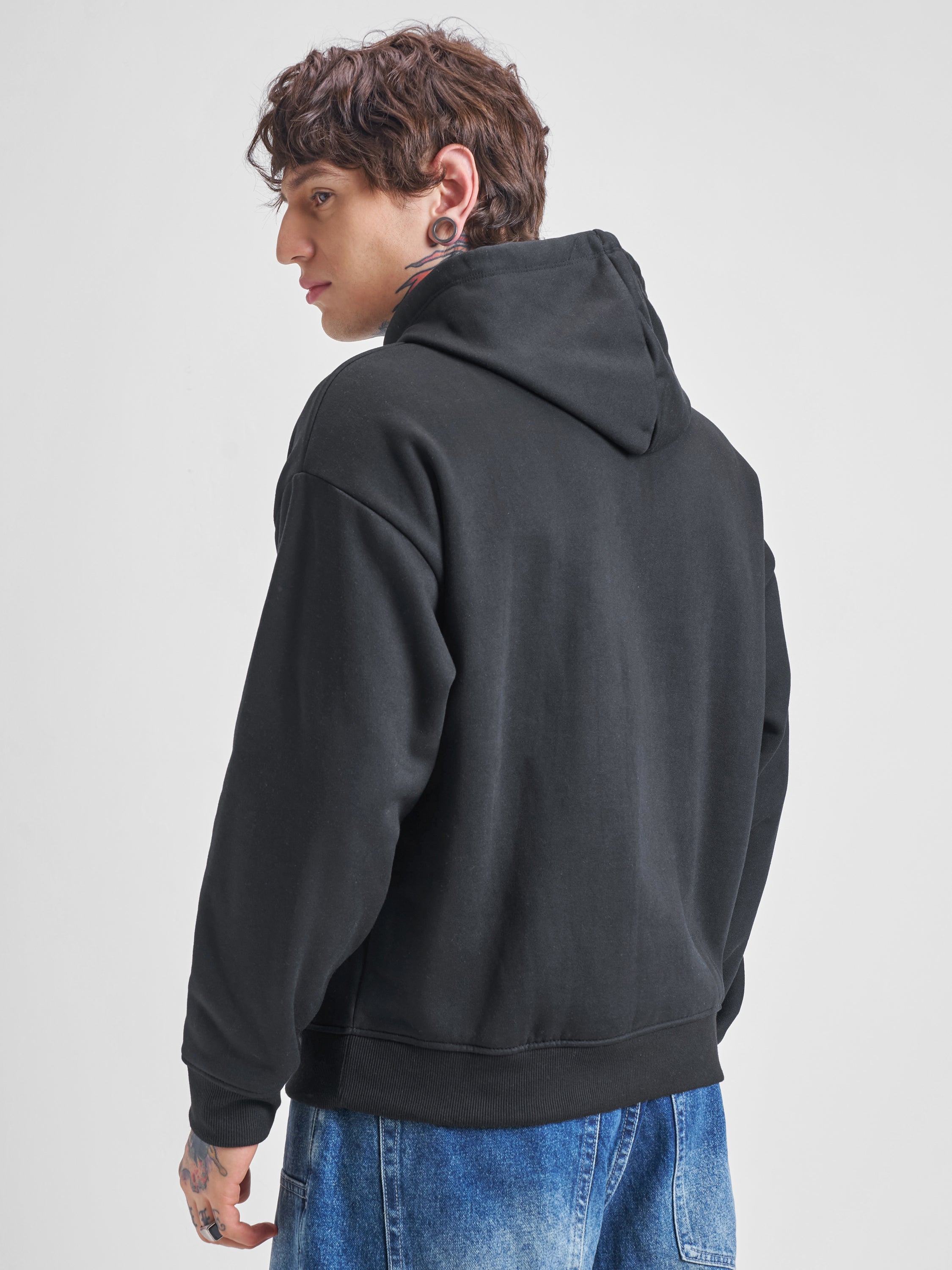 Highlander Men Black Hooded Pullover Sweatshirt - Black - Image 3