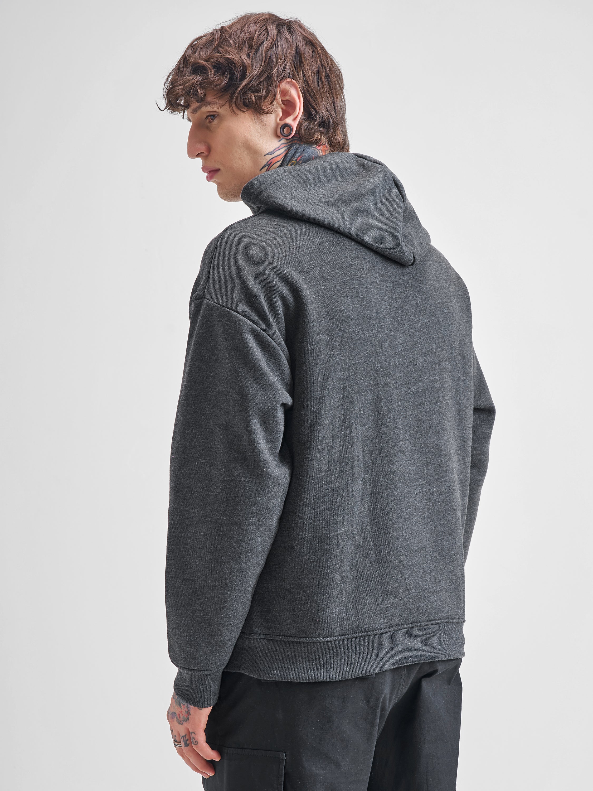 Highlander Men Grey Hooded Pullover Sweatshirt - Grey - Image 3
