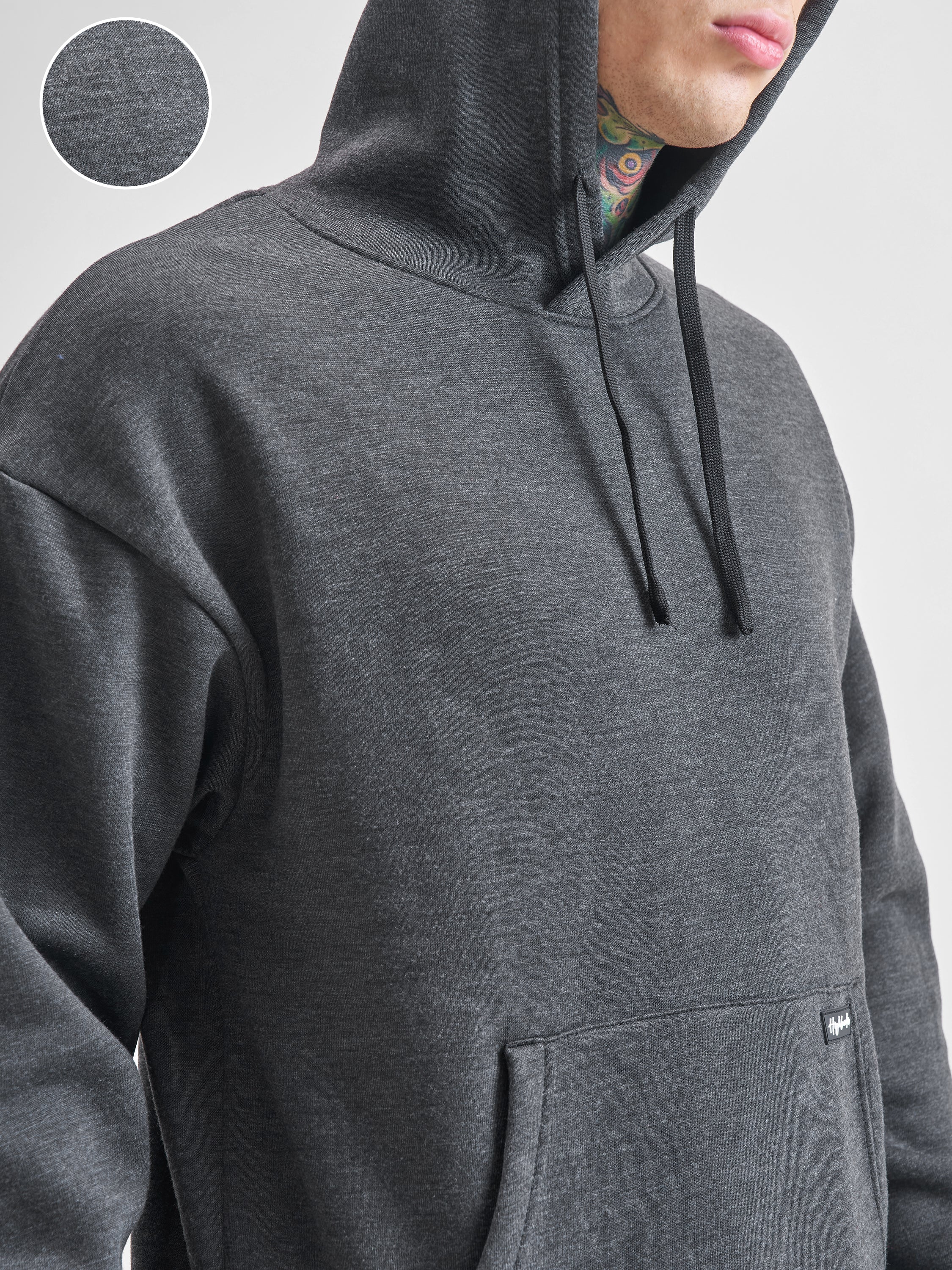 Highlander Men Grey Hooded Pullover Sweatshirt - Grey - Image 5