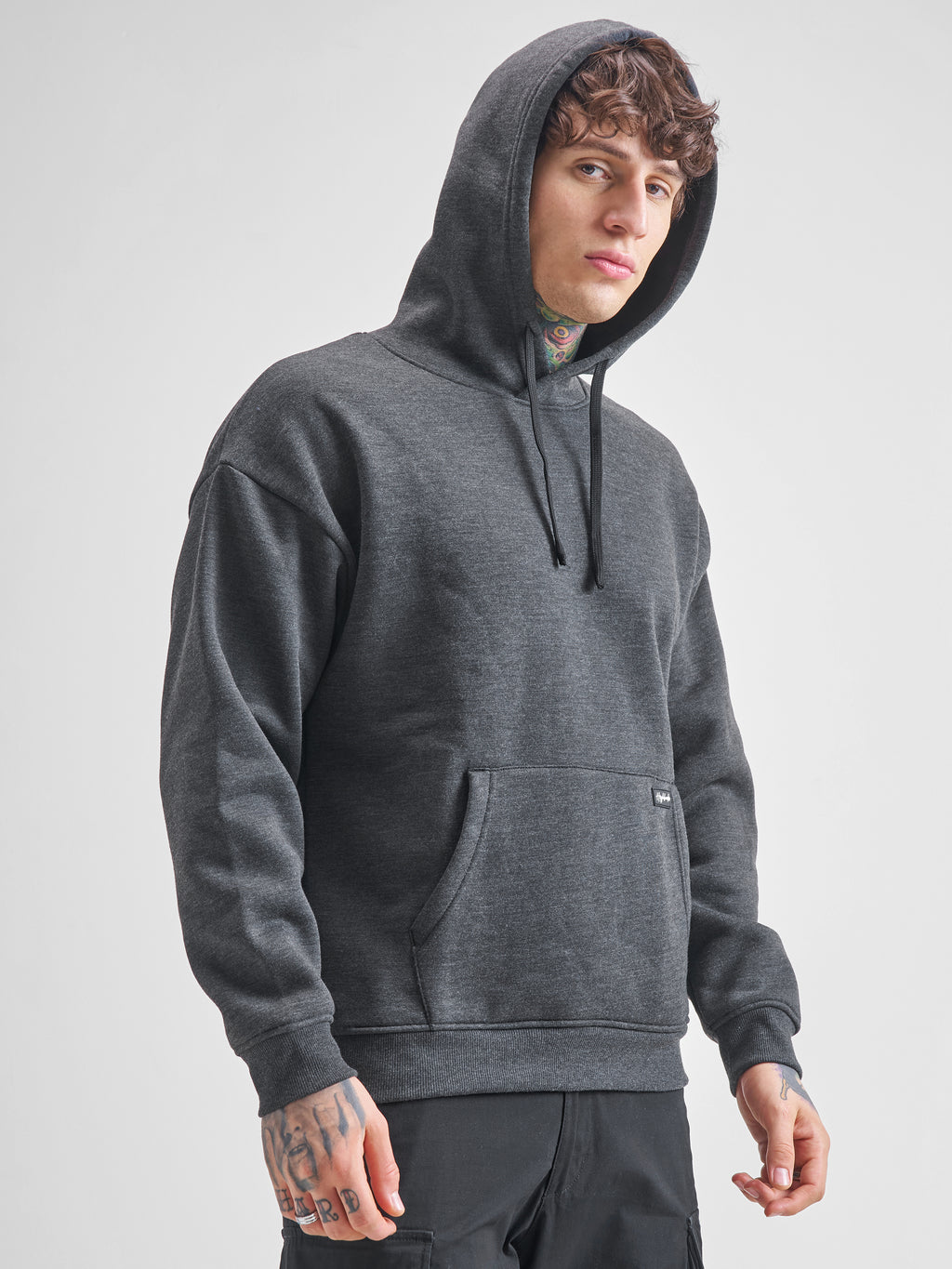 Highlander Men Grey Hooded Pullover Sweatshirt - Grey - Image 6