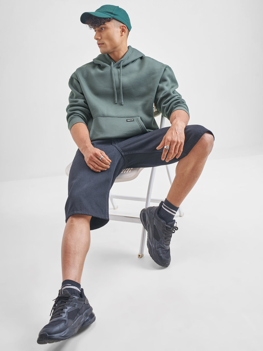 Highlander Men Green Hooded Pullover Sweatshirt - Green - Image 2