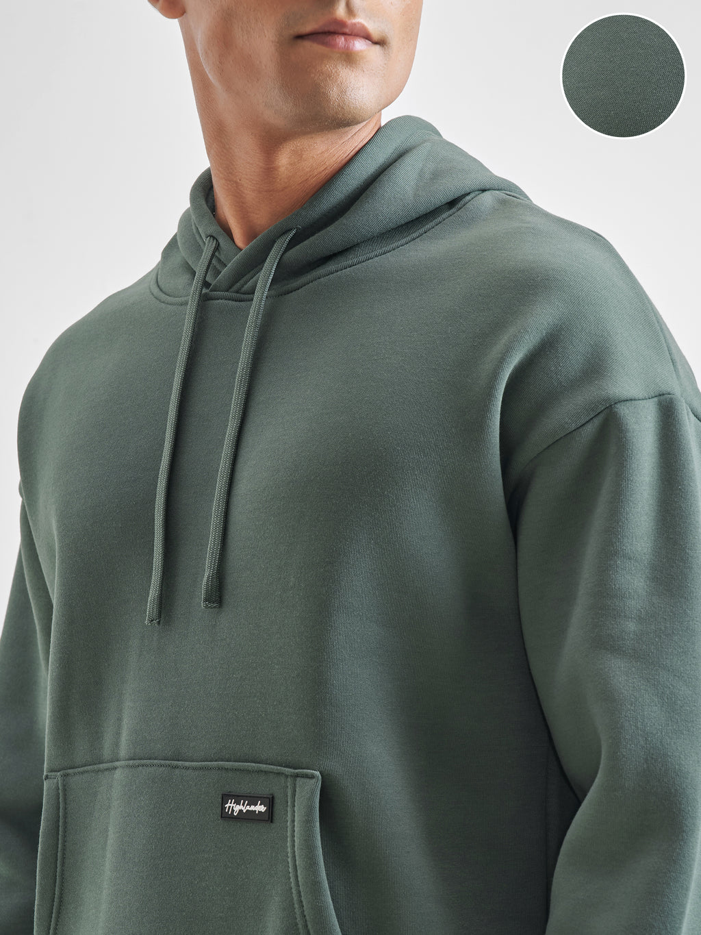 Highlander Men Green Hooded Pullover Sweatshirt - Green - Image 5