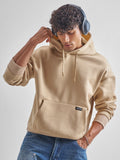 Highlander Men Beige Hooded Pullover Sweatshirt - Beige - Image 1